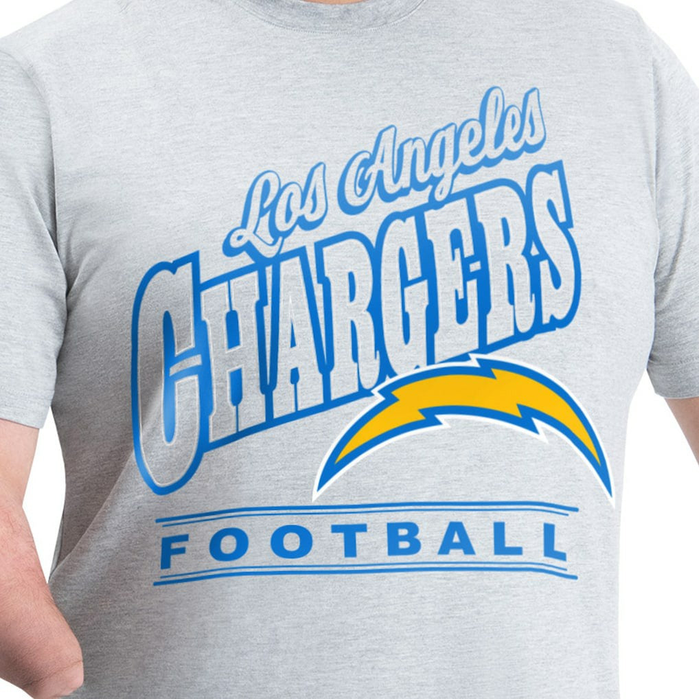 Los Angeles Chargers G-III Sports by Carl Banks Adaptive Headliner Graphic T-Shirt - Heather Gray T-shirts