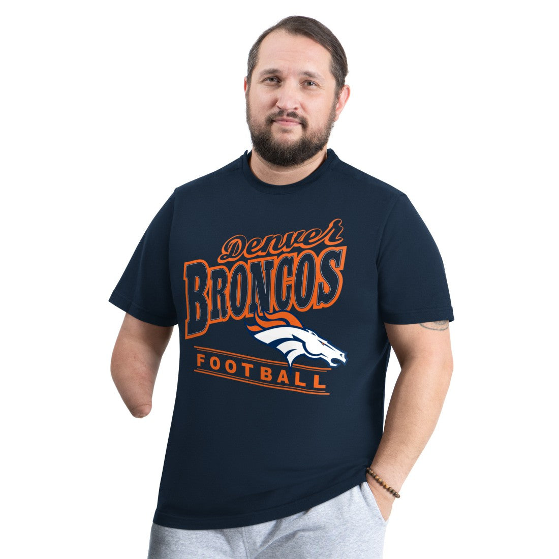 Denver Broncos G-III Sports by Carl Banks Adaptive Headliner Graphic T-Shirt - Navy T-shirts