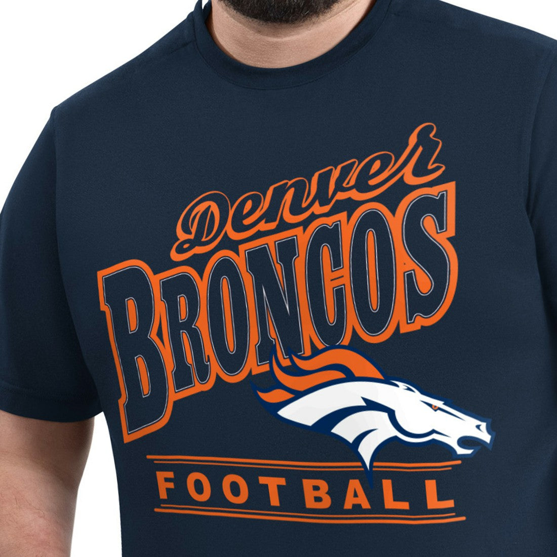 Denver Broncos G-III Sports by Carl Banks Adaptive Headliner Graphic T-Shirt - Navy T-shirts