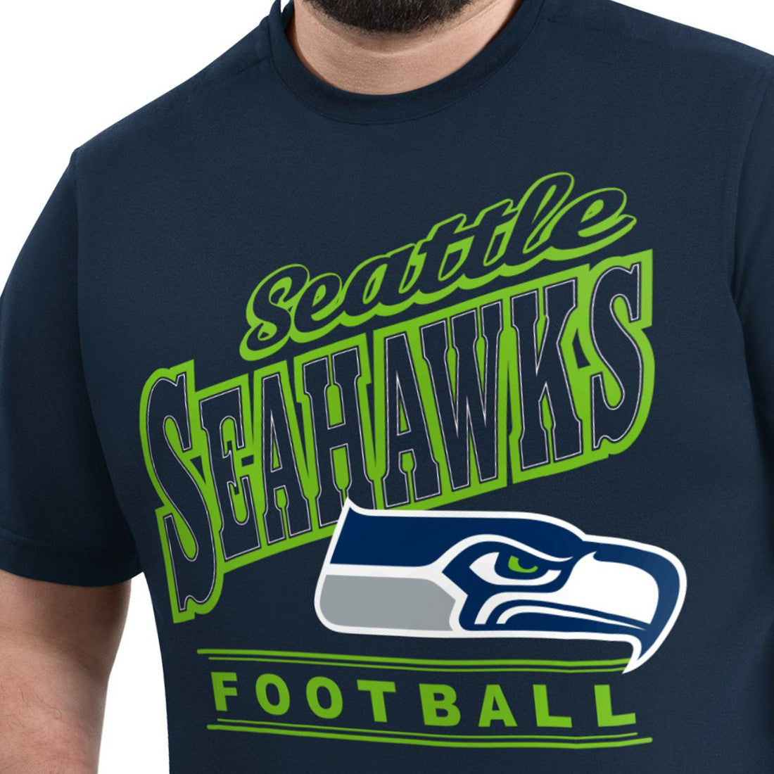 Seattle Seahawks G-III Sports by Carl Banks Adaptive Headliner Graphic T-Shirt - Navy T-shirts