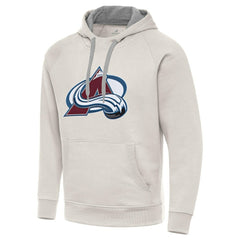 Colorado Avalanche Antigua Big Logo Victory Pullover Hoodie - Cream | US 203377036