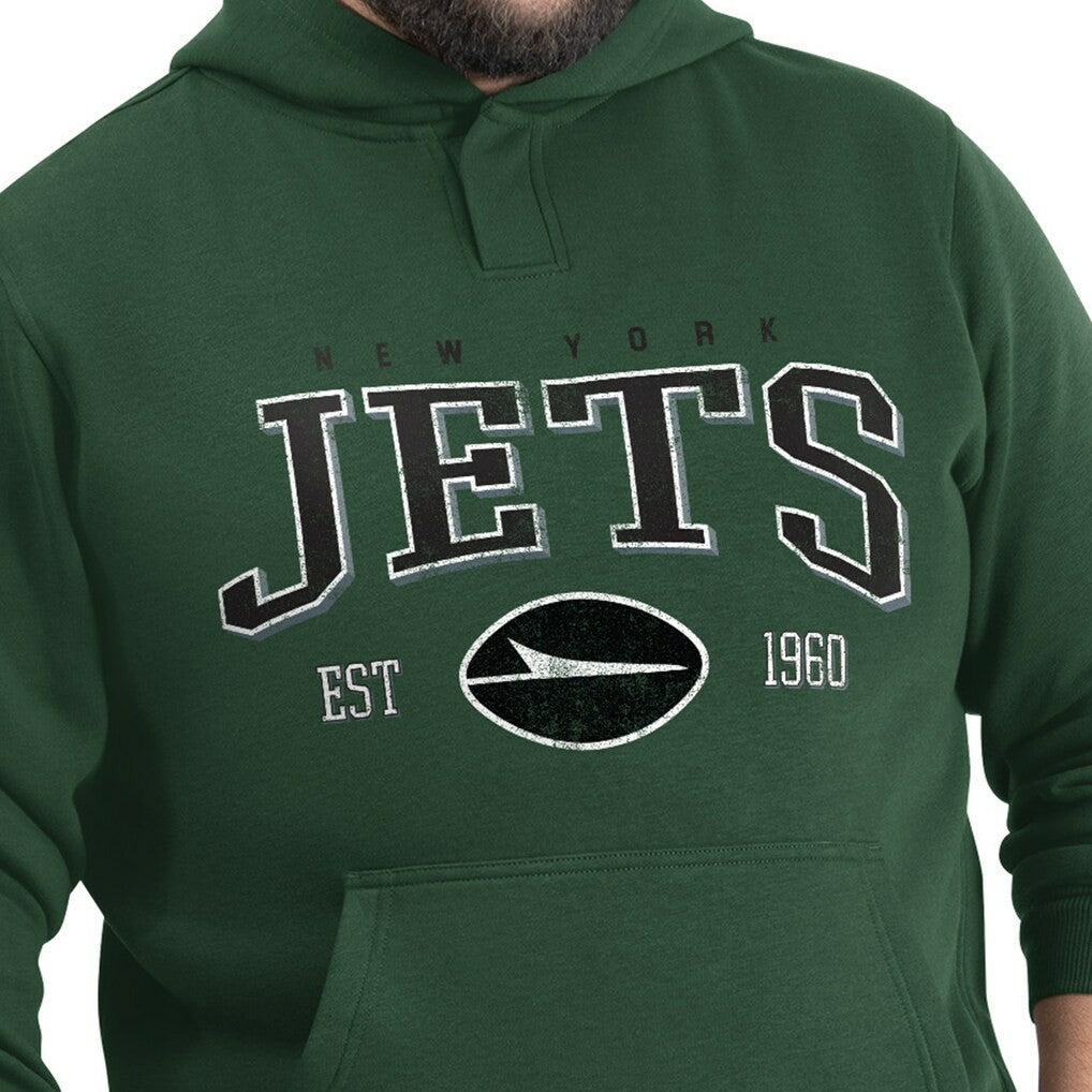 New York Jets G-III Sports by Carl Banks Adaptive Team Spirit Graphic Fleece Pullover Hoodie - Green Hoodies
