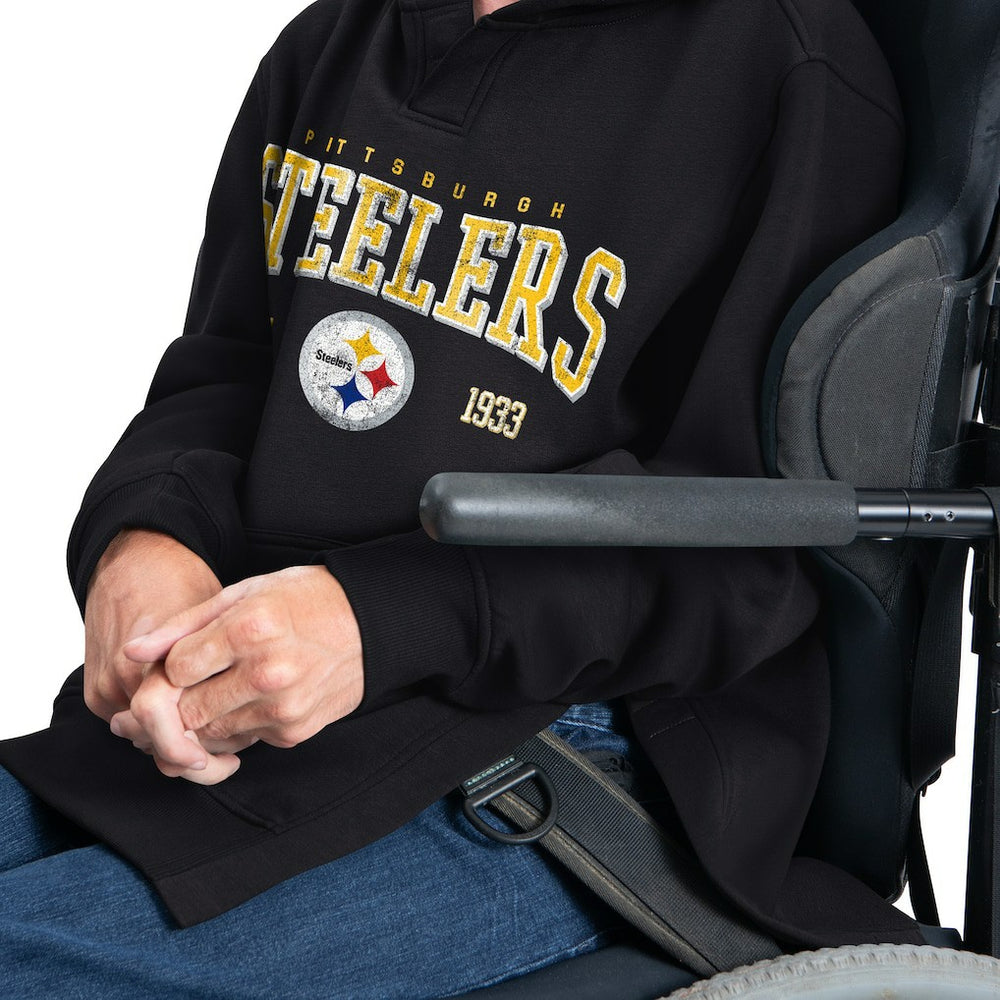 Pittsburgh Steelers G-III Sports by Carl Banks Adaptive Team Spirit Graphic Fleece Pullover Hoodie - Black Hoodies