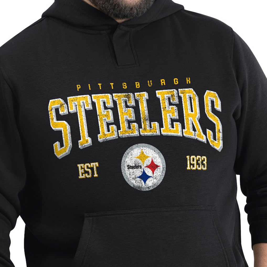 Pittsburgh Steelers G-III Sports by Carl Banks Adaptive Team Spirit Graphic Fleece Pullover Hoodie - Black Hoodies