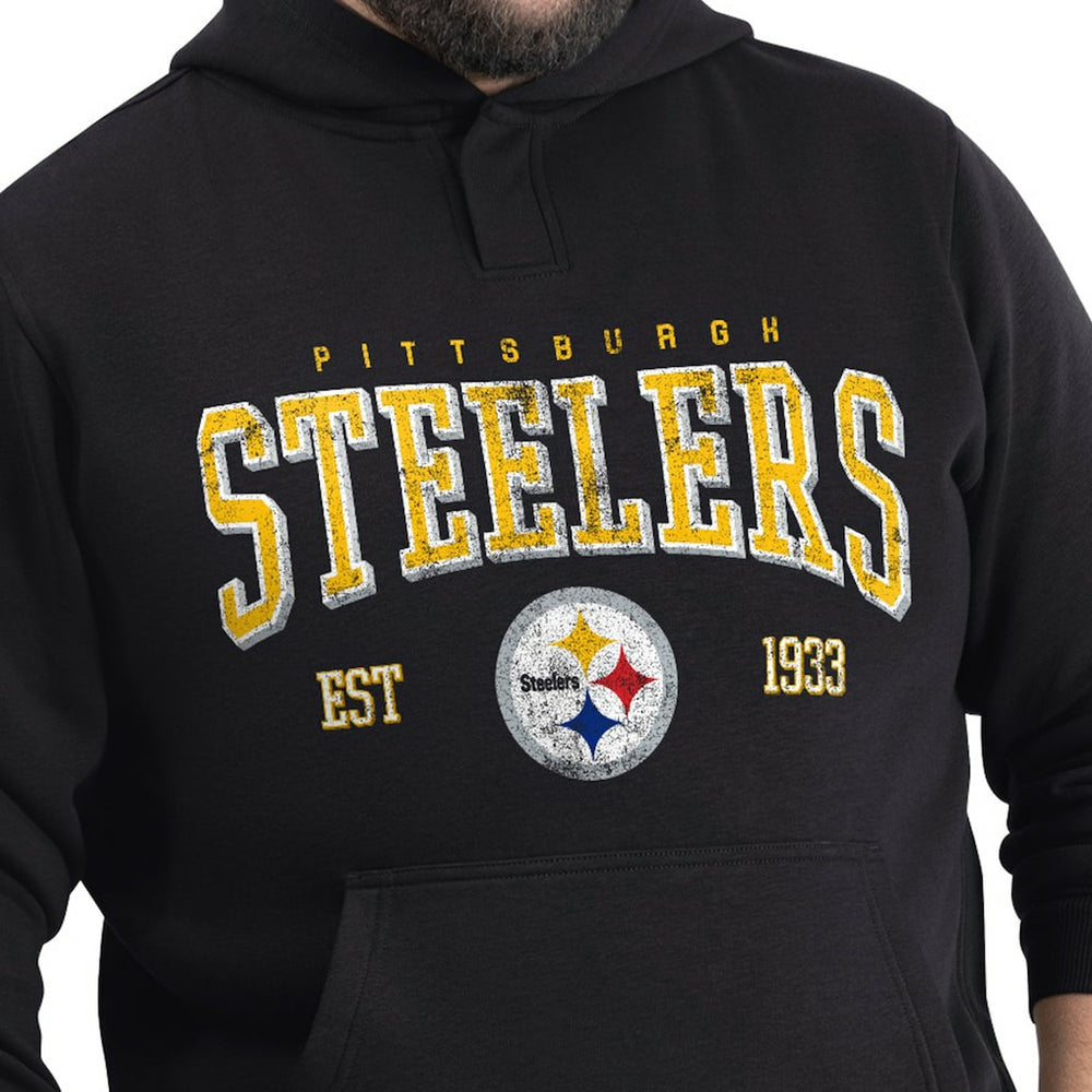 Pittsburgh Steelers G-III Sports by Carl Banks Adaptive Team Spirit Graphic Fleece Pullover Hoodie - Black Hoodies