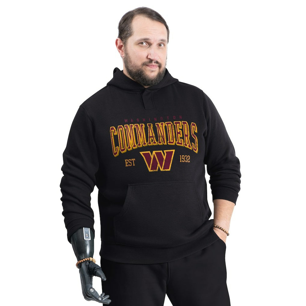 Washington Commanders G-III Sports by Carl Banks Adaptive Team Spirit Graphic Fleece Pullover Hoodie - Black Hoodies