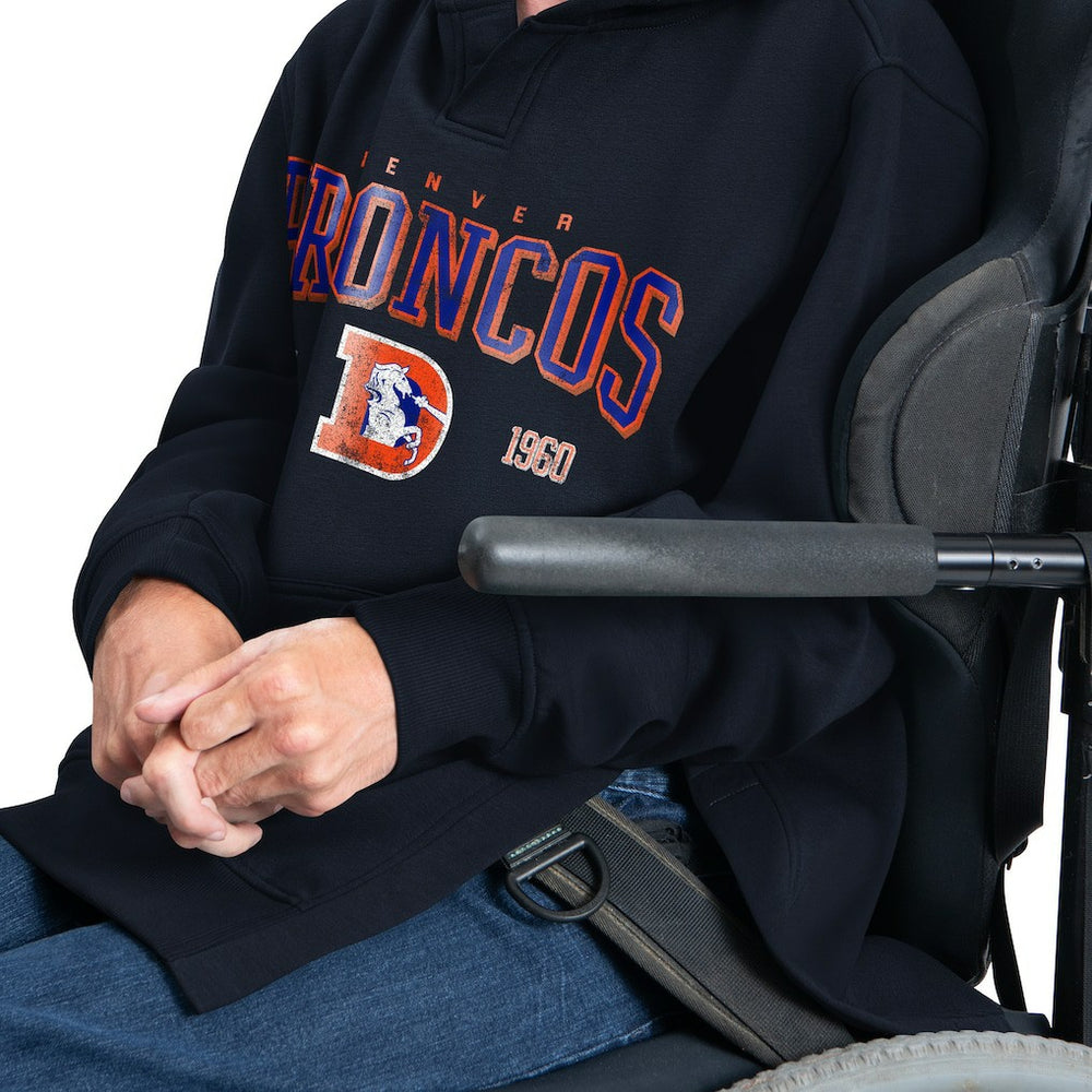 Denver Broncos G-III Sports by Carl Banks Adaptive Team Spirit Graphic Fleece Pullover Hoodie - Navy Hoodies