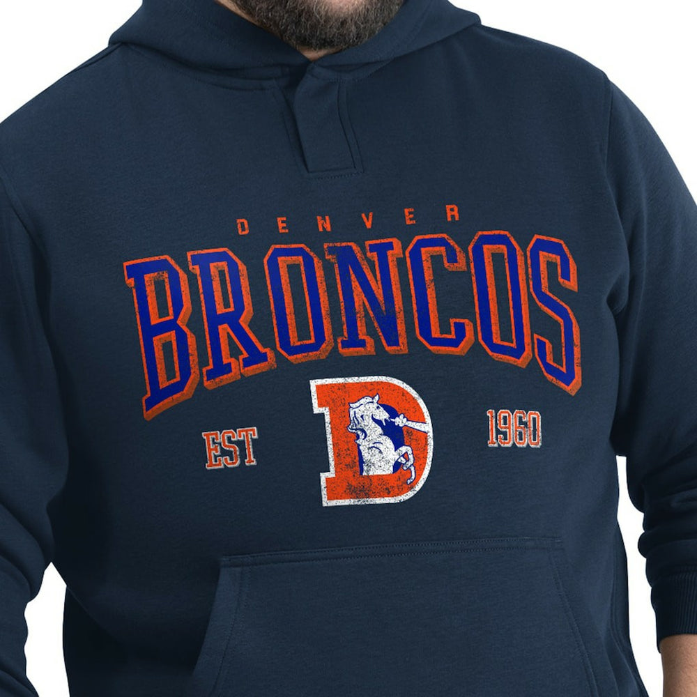 Denver Broncos G-III Sports by Carl Banks Adaptive Team Spirit Graphic Fleece Pullover Hoodie - Navy Hoodies