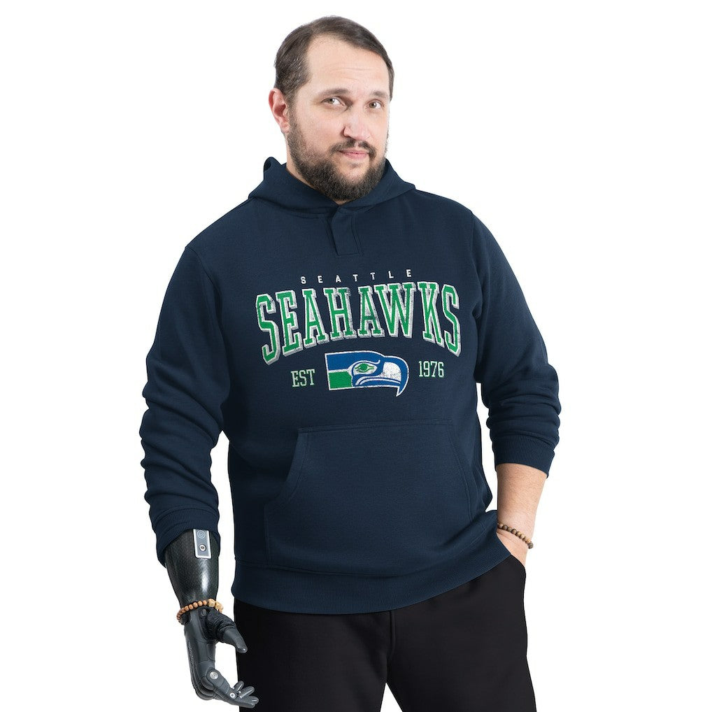 Seattle Seahawks G-III Sports by Carl Banks Adaptive Team Spirit Graphic Fleece Pullover Hoodie - College Navy Hoodies