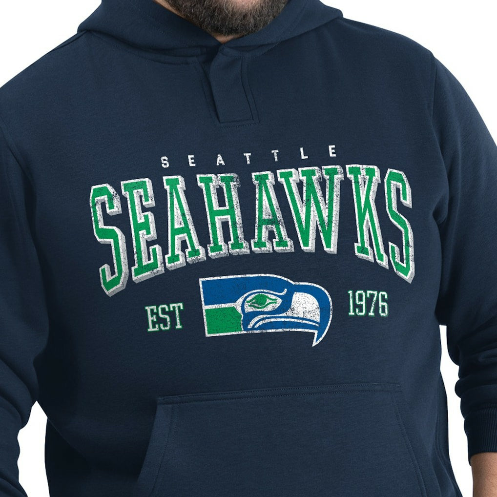 Seattle Seahawks G-III Sports by Carl Banks Adaptive Team Spirit Graphic Fleece Pullover Hoodie - College Navy Hoodies