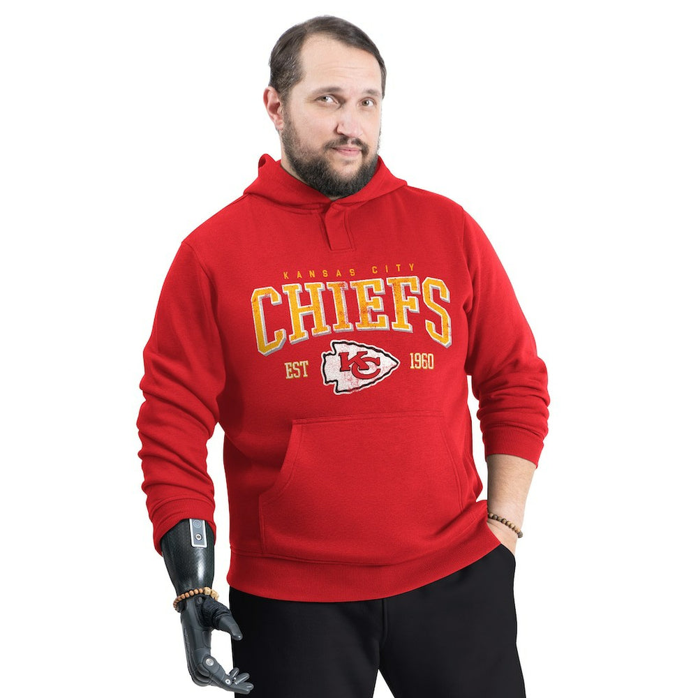 Kansas City Chiefs G-III Sports by Carl Banks Adaptive Team Spirit Graphic Fleece Pullover Hoodie - Red Hoodies