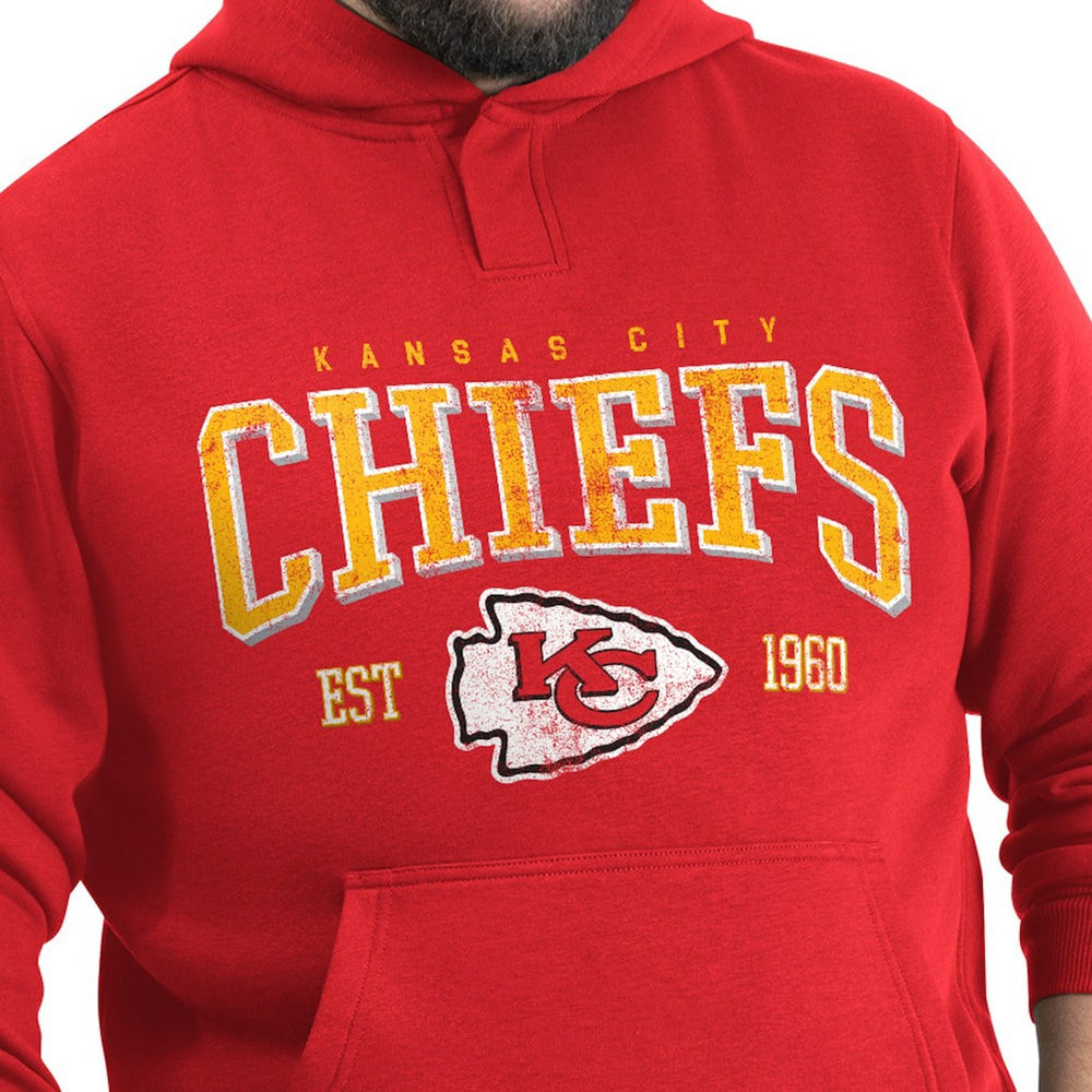 Kansas City Chiefs G-III Sports by Carl Banks Adaptive Team Spirit Graphic Fleece Pullover Hoodie - Red Hoodies