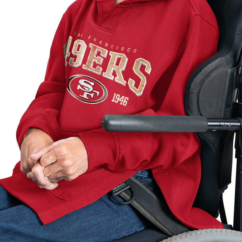 San Francisco 49ers G-III Sports by Carl Banks Adaptive Team Spirit Graphic Fleece Pullover Hoodie - Scarlet Hoodies