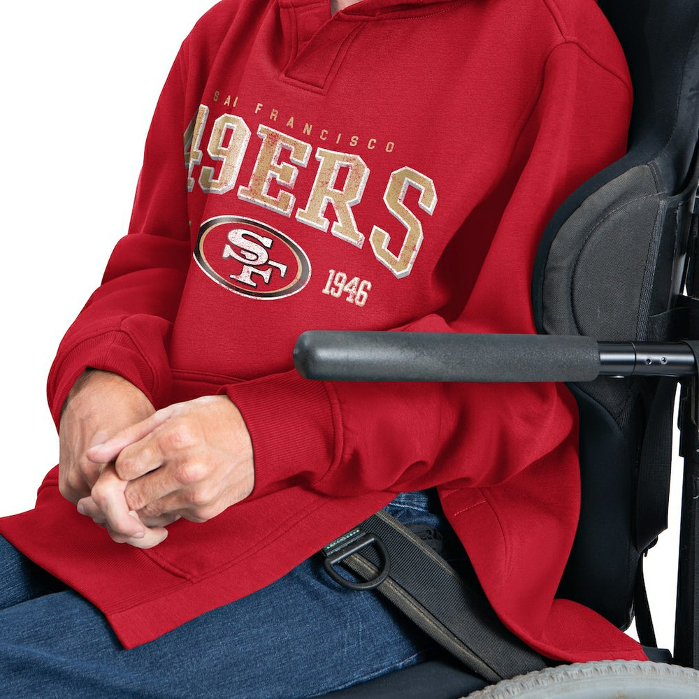 San Francisco 49ers G-III Sports by Carl Banks Adaptive Team Spirit Graphic Fleece Pullover Hoodie - Scarlet Hoodies