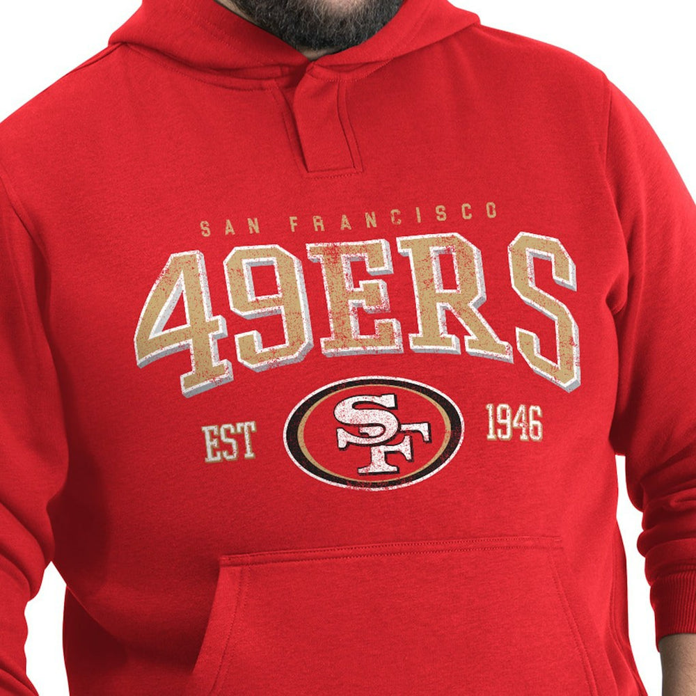 San Francisco 49ers G-III Sports by Carl Banks Adaptive Team Spirit Graphic Fleece Pullover Hoodie - Scarlet Hoodies