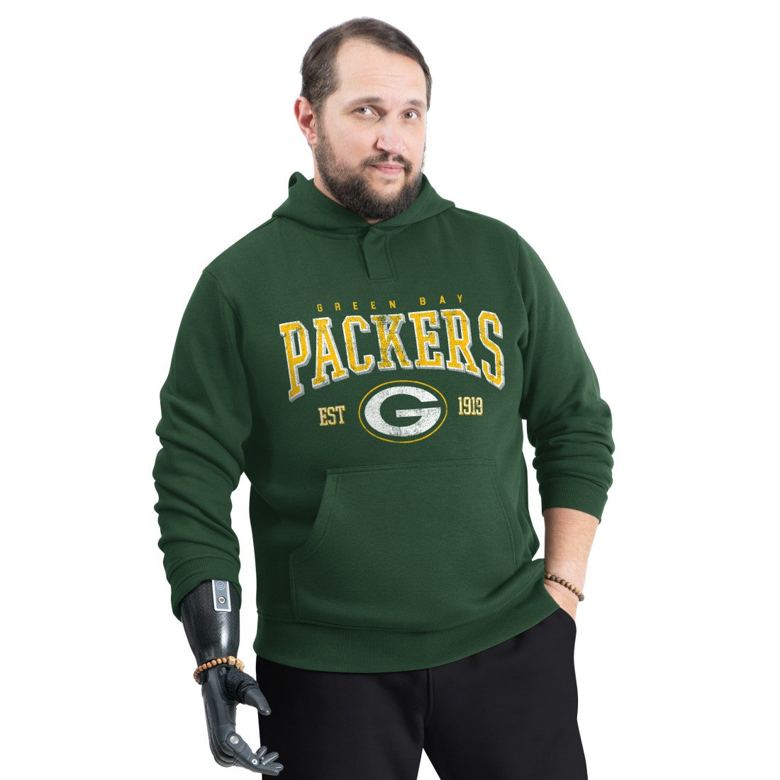 Green Bay Packers G-III Sports by Carl Banks Adaptive Team Spirit Graphic Fleece Pullover Hoodie - Green Hoodies