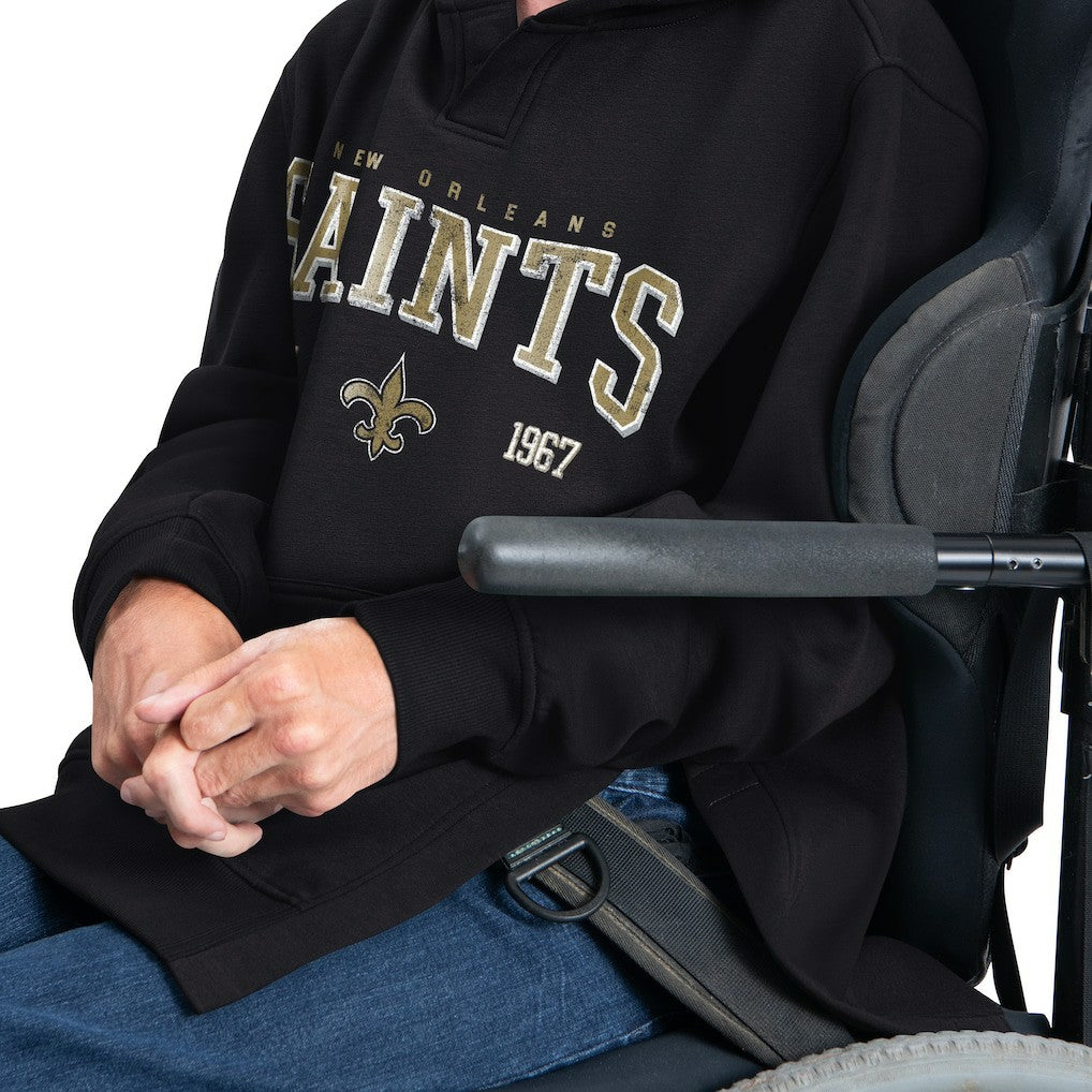 New Orleans Saints G-III Sports by Carl Banks Adaptive Team Spirit Graphic Fleece Pullover Hoodie - Black Hoodies