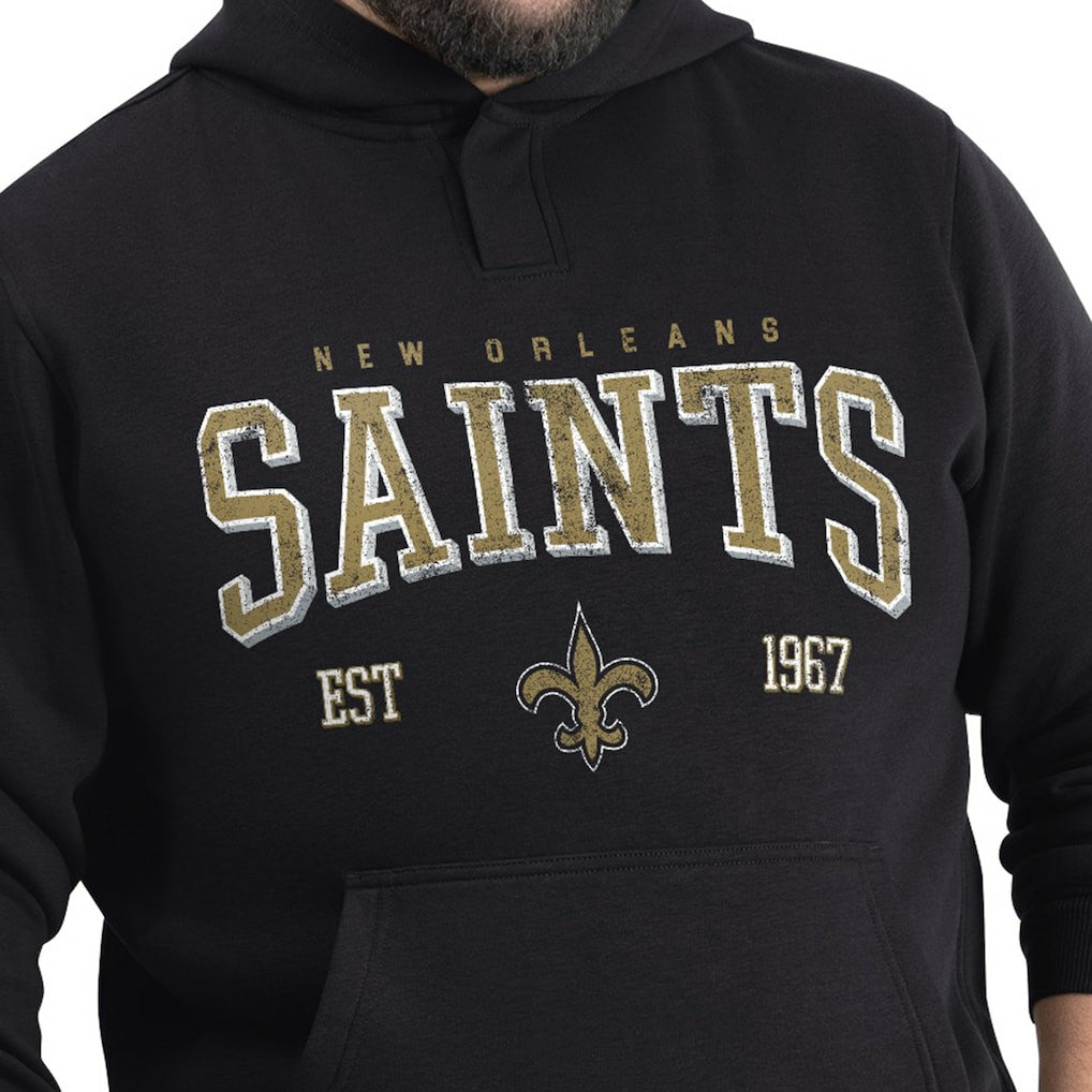 New Orleans Saints G-III Sports by Carl Banks Adaptive Team Spirit Graphic Fleece Pullover Hoodie - Black Hoodies