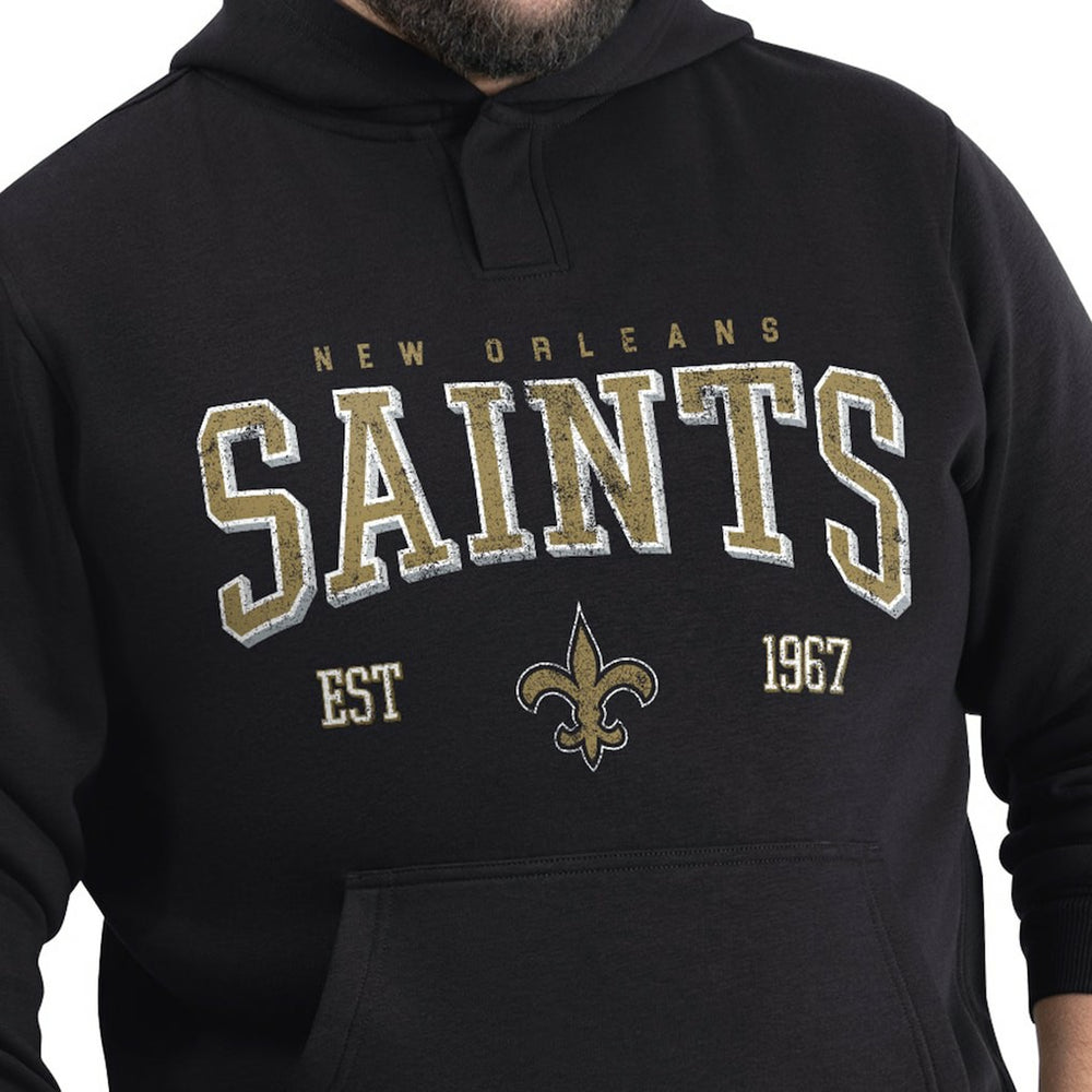 New Orleans Saints G-III Sports by Carl Banks Adaptive Team Spirit Graphic Fleece Pullover Hoodie - Black Hoodies