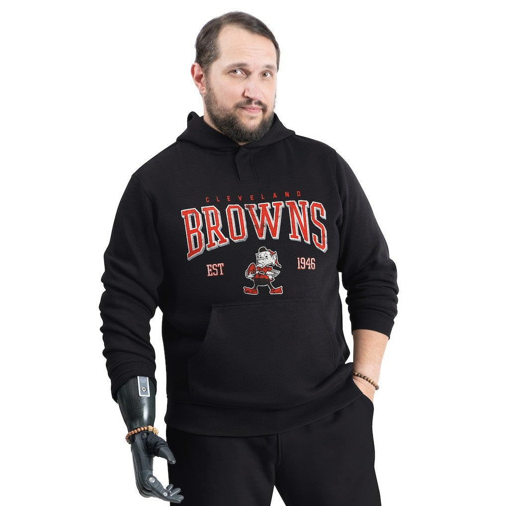 Cleveland Browns G-III Sports by Carl Banks Adaptive Team Spirit Graphic Fleece Pullover Hoodie - Black Hoodies