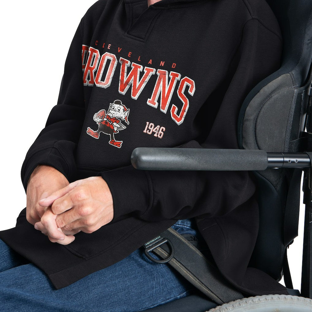 Cleveland Browns G-III Sports by Carl Banks Adaptive Team Spirit Graphic Fleece Pullover Hoodie - Black Hoodies
