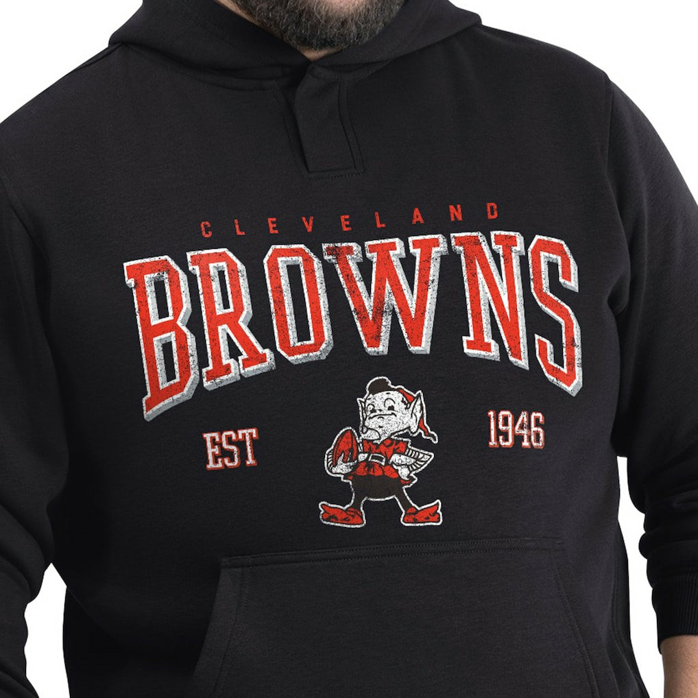 Cleveland Browns G-III Sports by Carl Banks Adaptive Team Spirit Graphic Fleece Pullover Hoodie - Black Hoodies