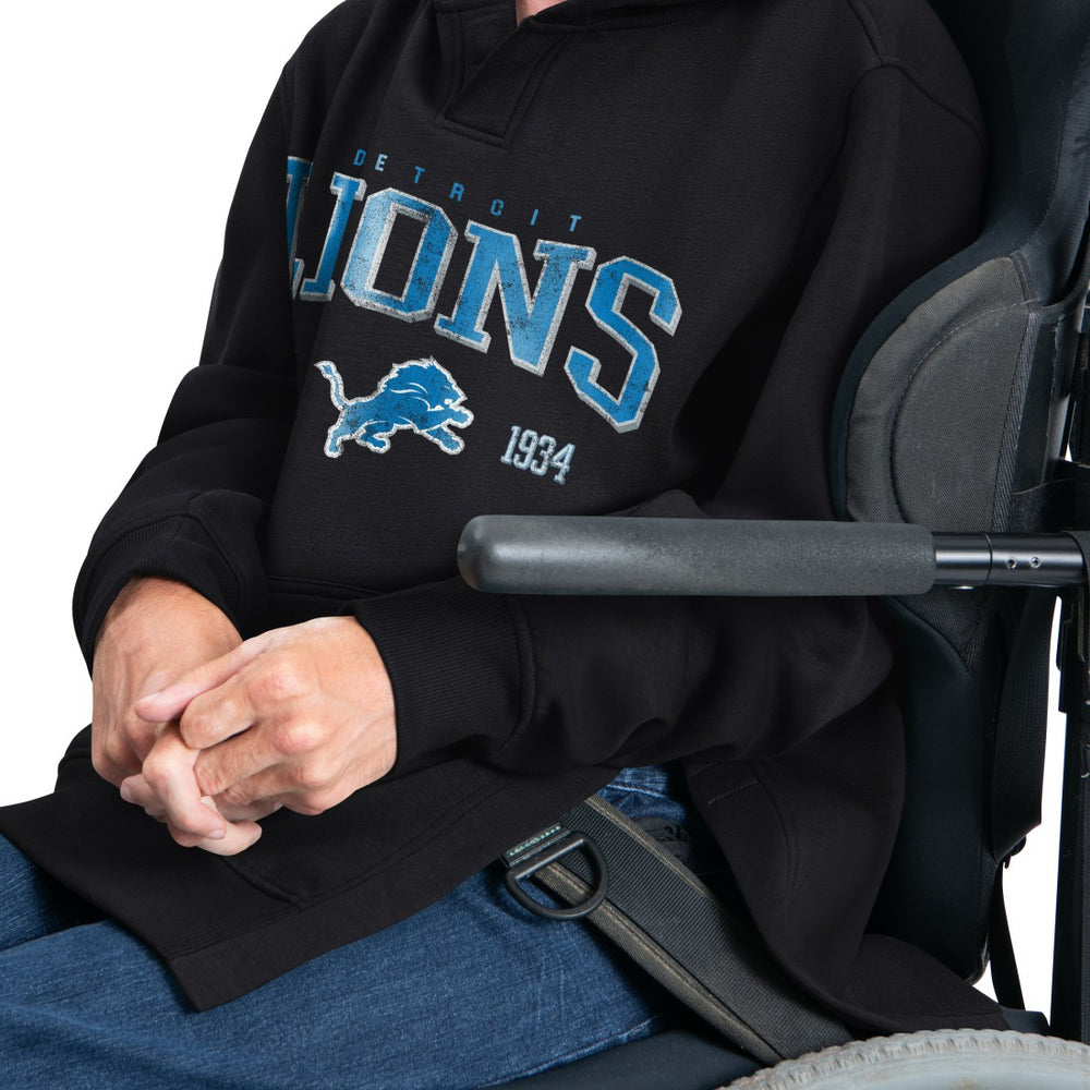 Detroit Lions G-III Sports by Carl Banks Adaptive Team Spirit Graphic Fleece Pullover Hoodie - Black Hoodies
