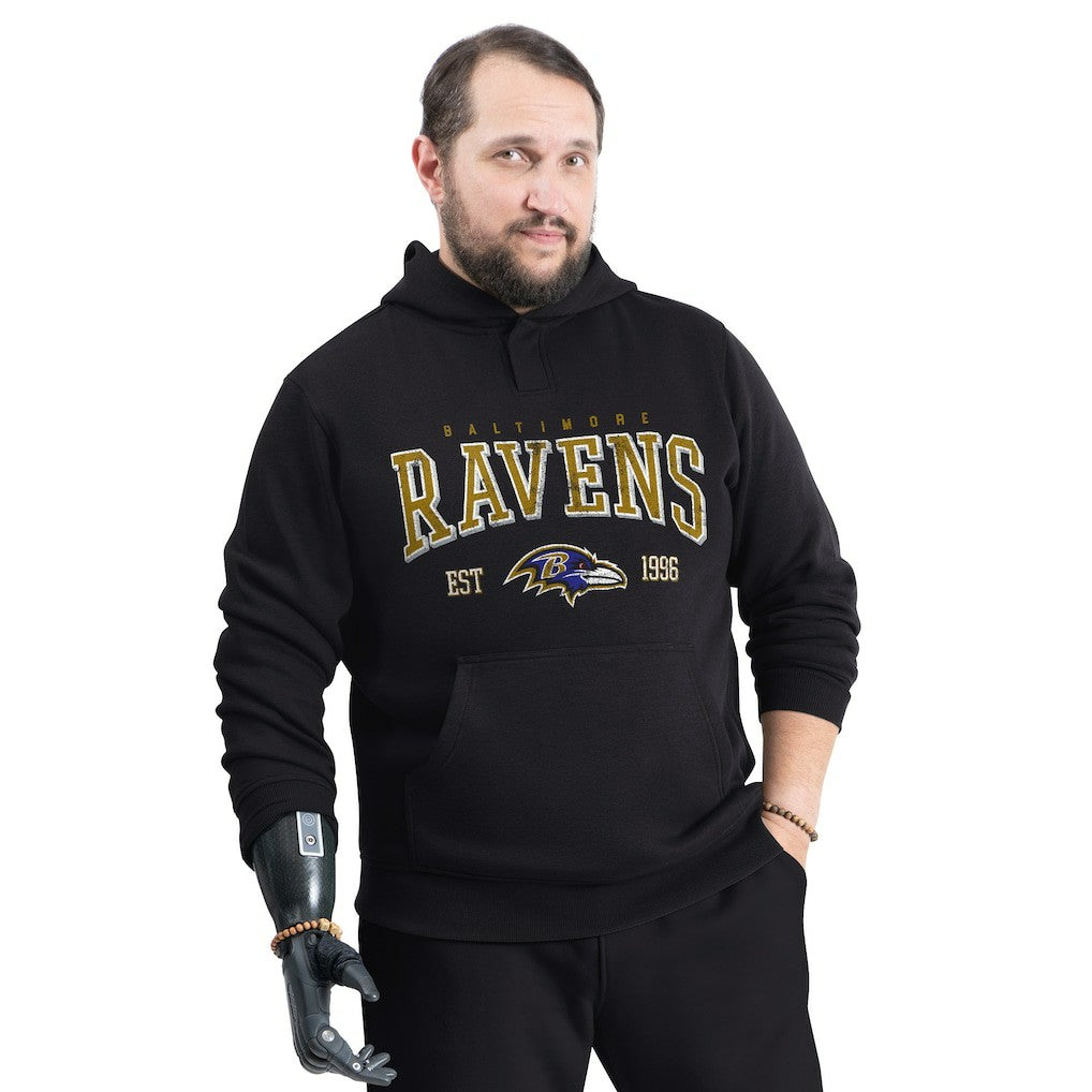 Baltimore Ravens G-III Sports by Carl Banks Adaptive Team Spirit Graphic Fleece Pullover Hoodie - Black Hoodies