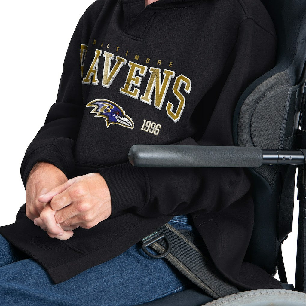 Baltimore Ravens G-III Sports by Carl Banks Adaptive Team Spirit Graphic Fleece Pullover Hoodie - Black Hoodies
