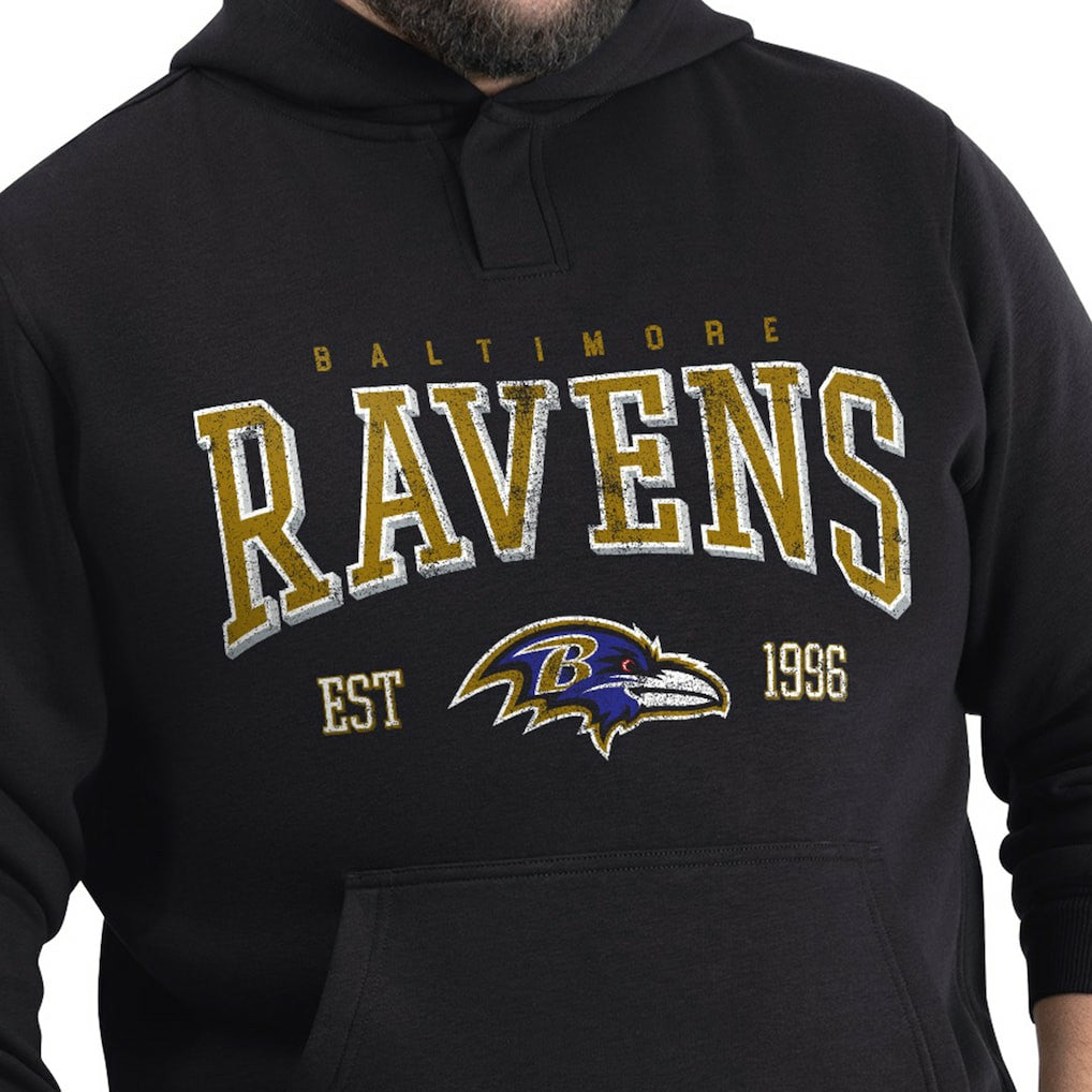 Baltimore Ravens G-III Sports by Carl Banks Adaptive Team Spirit Graphic Fleece Pullover Hoodie - Black Hoodies