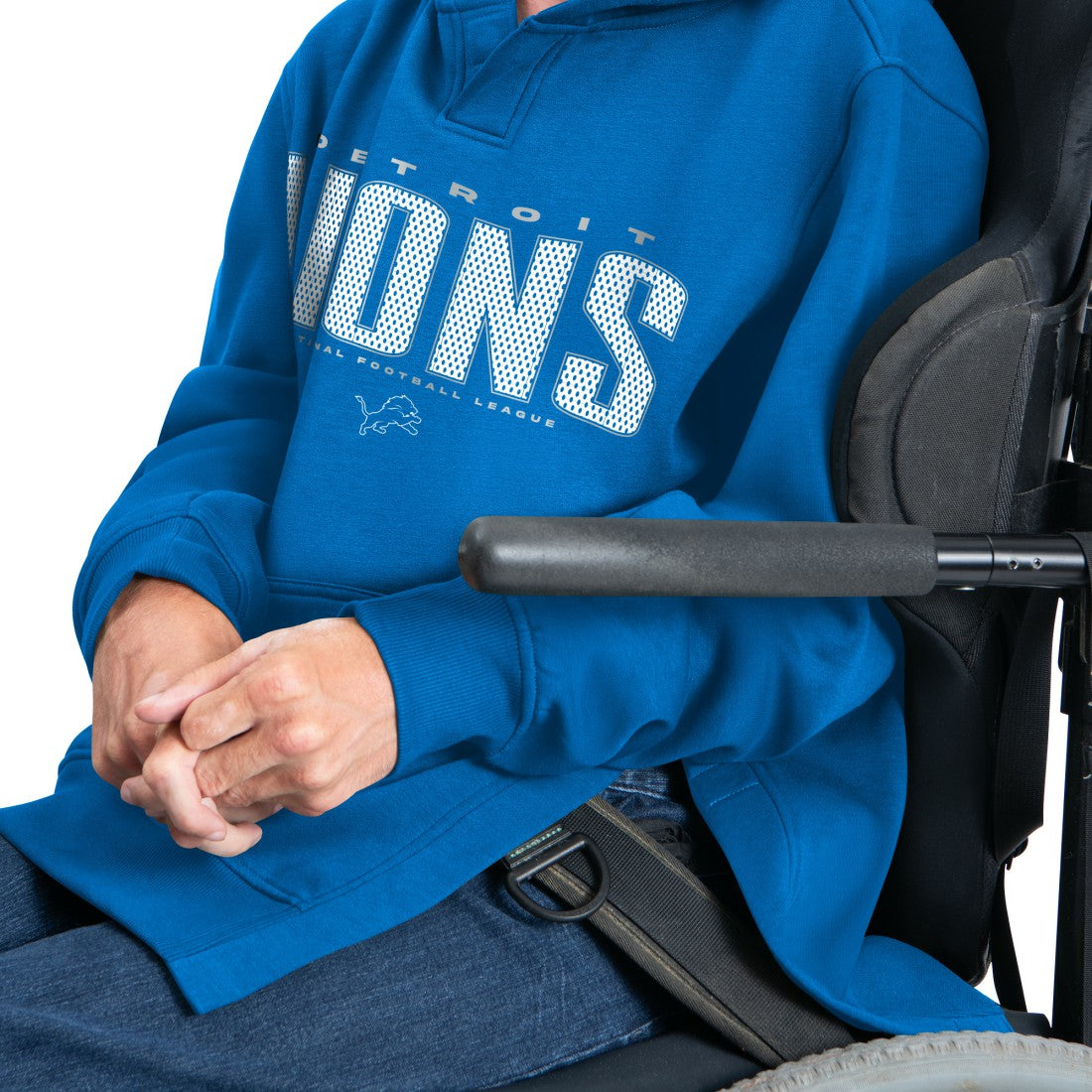 Detroit Lions G-III Sports by Carl Banks Adaptive Mesh Effect Team Graphic Fleece Pullover Hoodie - Royal Hoodies