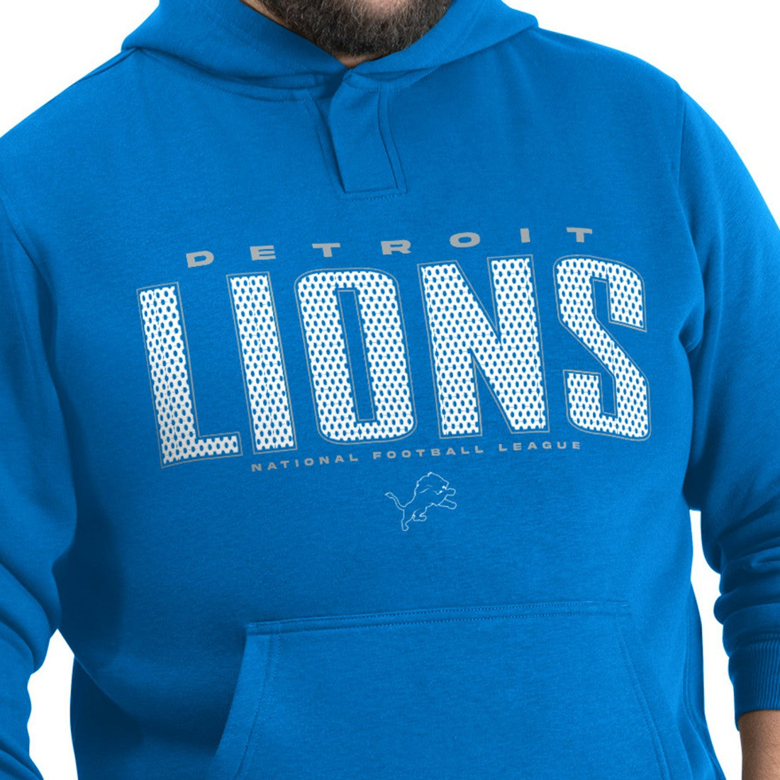 Detroit Lions G-III Sports by Carl Banks Adaptive Mesh Effect Team Graphic Fleece Pullover Hoodie - Royal Hoodies