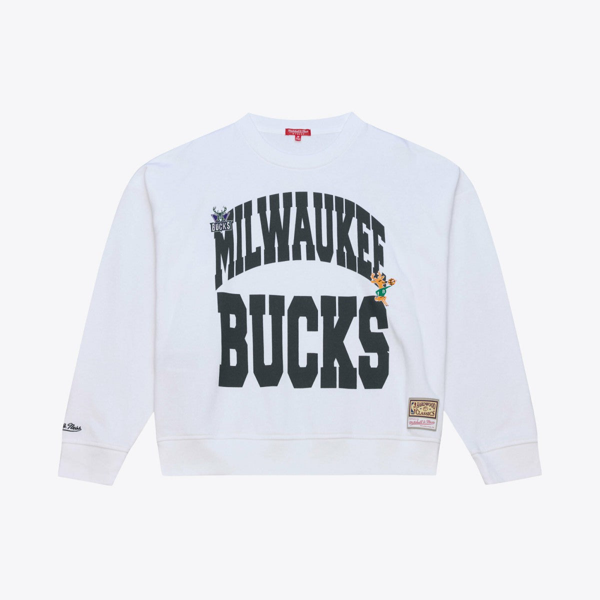 Milwaukee Bucks Women's Lightweight Block Letter Sweatshirt White - Mitchell & Ness