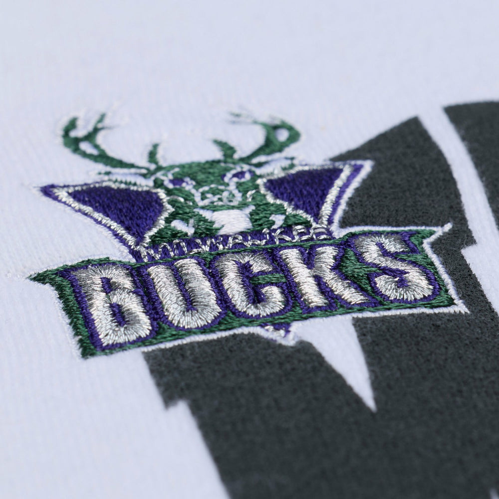 Milwaukee Bucks Women's Lightweight Block Letter Sweatshirt White - Mitchell & Ness