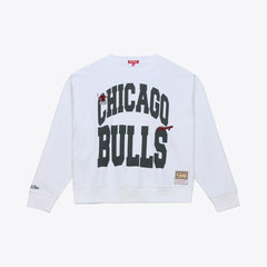Chicago Bulls Women's Lightweight Block Letter Sweatshirt White - Mitchell & Ness