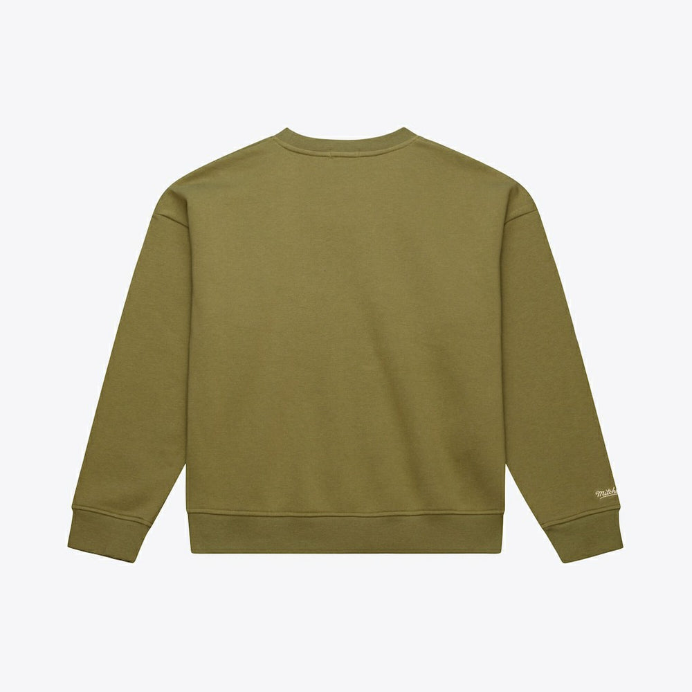 Boston Celtics Women's Lightweight Script Sweatshirt Olive - Mitchell & Ness