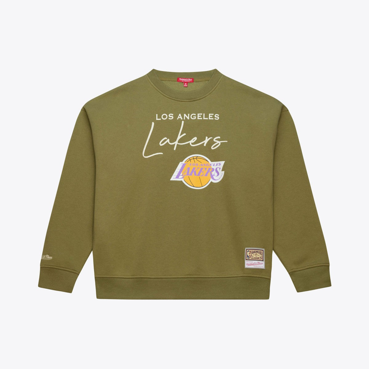 Los Angeles Lakers Women's Lightweight Script Sweatshirt Olive - Mitchell & Ness outlet