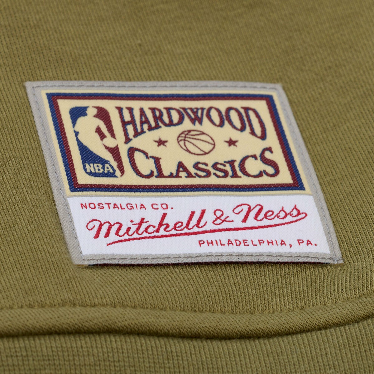 New York Knicks Women's Lightweight Script Sweatshirt Olive - Mitchell & Ness