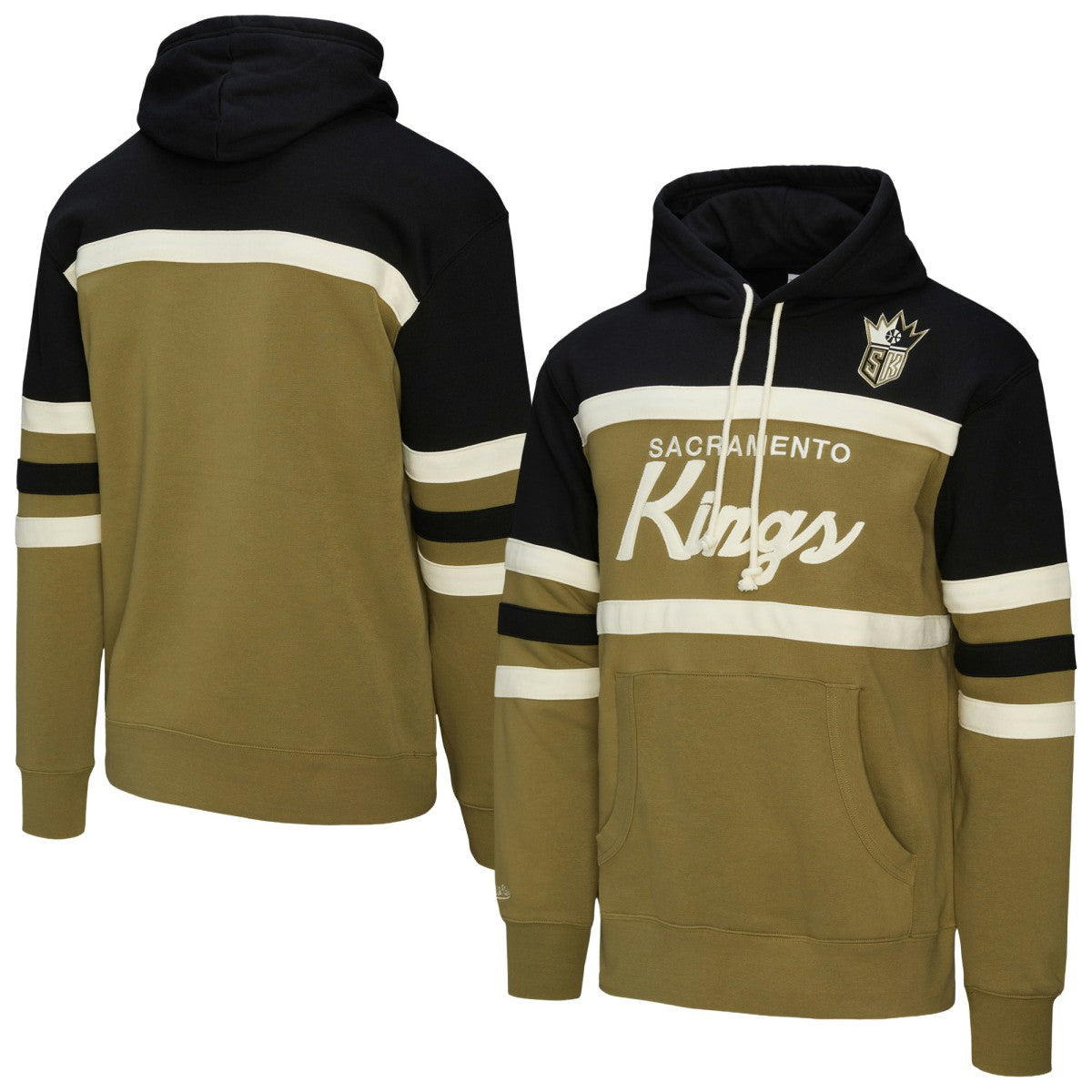 Sacramento Kings Double Clutch Head Coach Hoodie Olive/Black - Mitchell & Ness