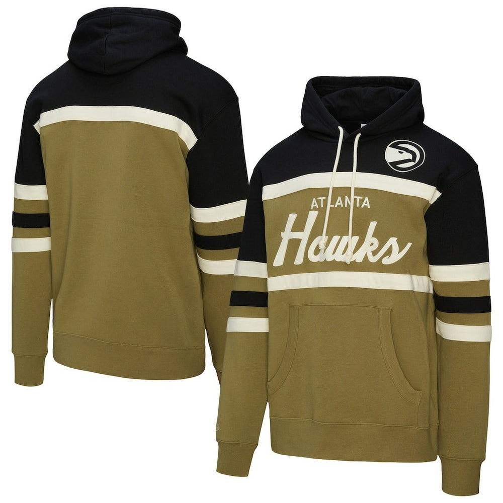 Atlanta Hawks Double Clutch Head Coach Hoodie Olive/Black - Mitchell & Ness outlet