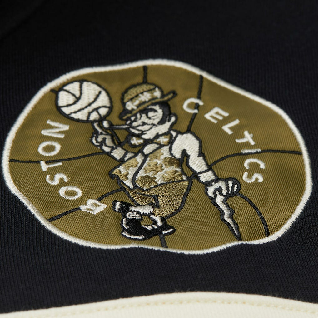 Boston Celtics Double Clutch Head Coach Hoodie Olive - Mitchell & Ness