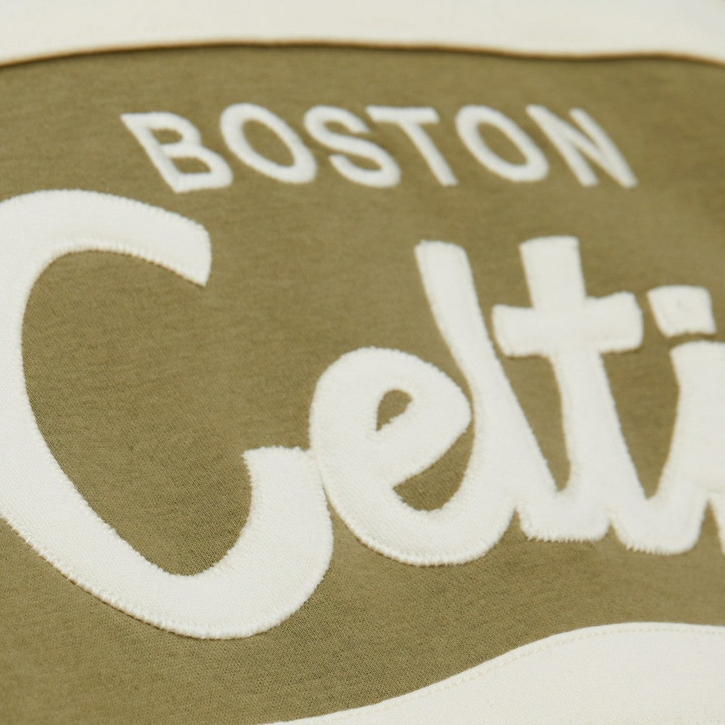 Boston Celtics Double Clutch Head Coach Hoodie Olive - Mitchell & Ness
