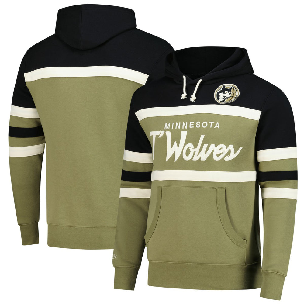 Minnesota Timberwolves Double Clutch Head Coach Hoodie Olive/Black - Mitchell & Ness