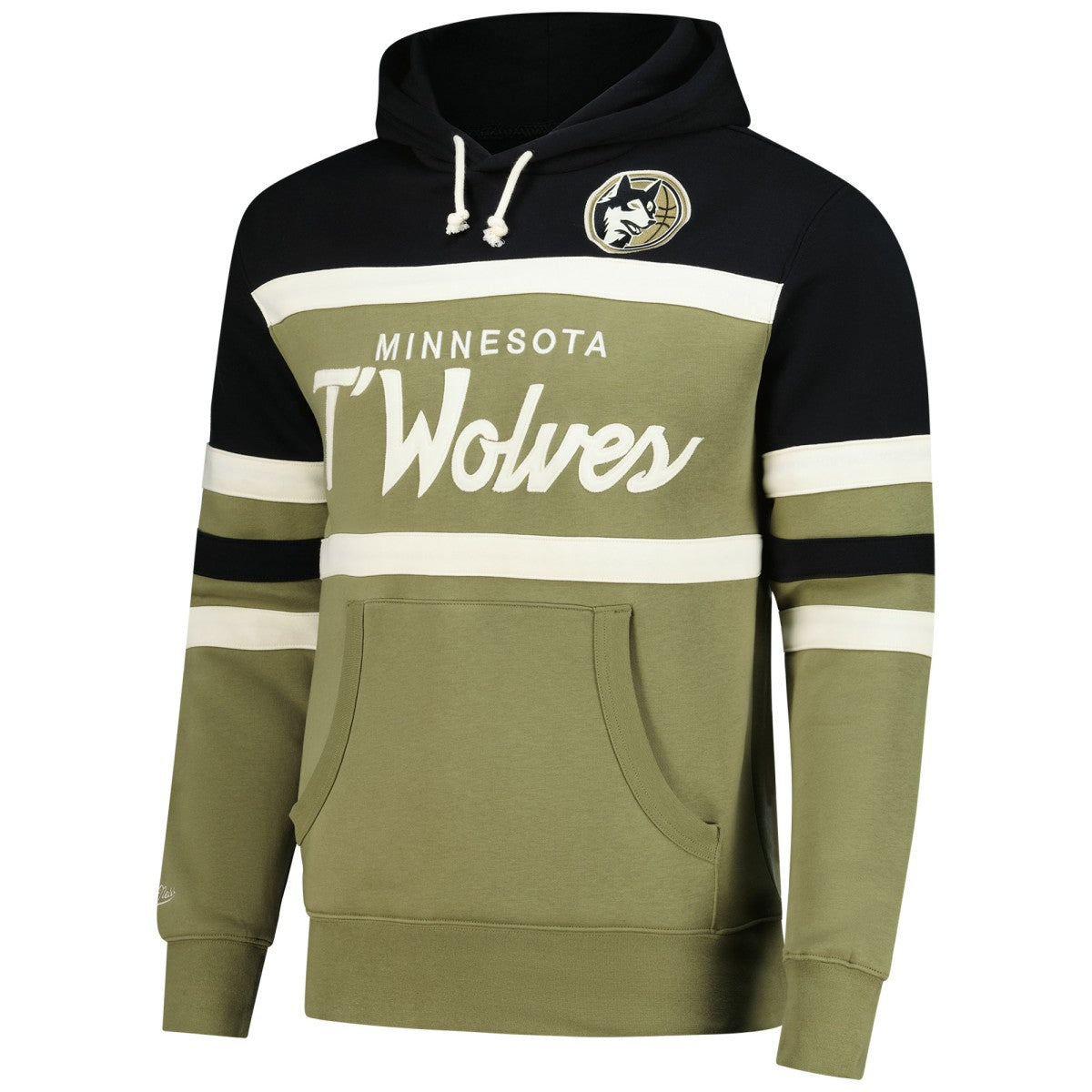 Minnesota Timberwolves Double Clutch Head Coach Hoodie Olive/Black - Mitchell & Ness