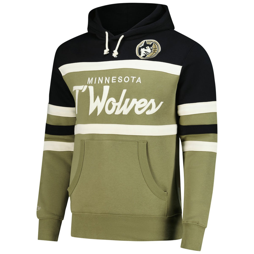 Minnesota Timberwolves Double Clutch Head Coach Hoodie Olive/Black - Mitchell & Ness