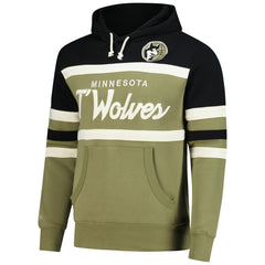 Minnesota Timberwolves Double Clutch Head Coach Hoodie Olive/Black - Mitchell & Ness