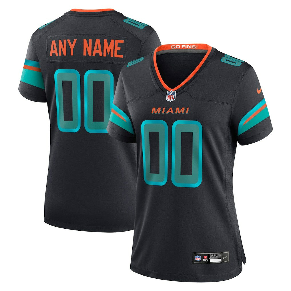 Miami Dolphins Women's 2025 Rivalries Collection Custom Game Jersey - Pitch Blue Jerseys