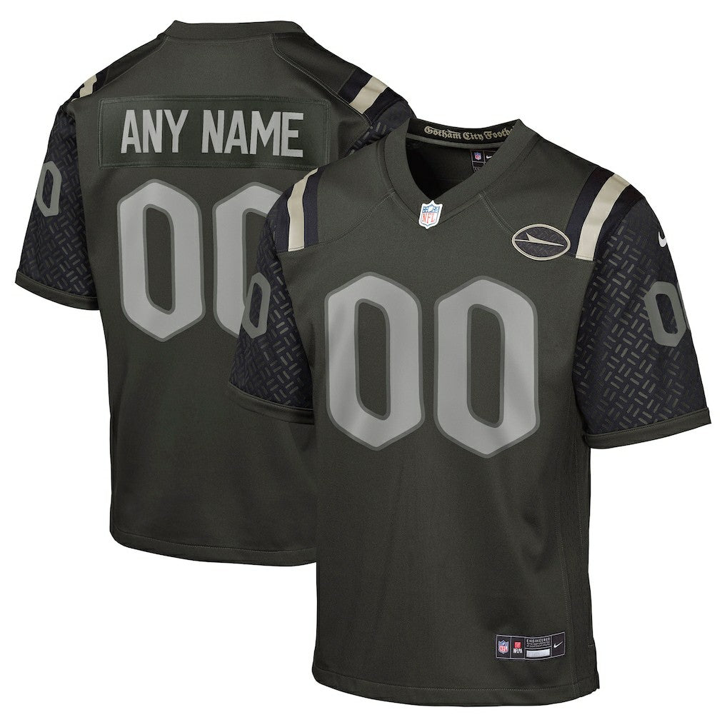 New York Jets Youth 2025 Rivalries Collection Custom Game Jersey - Gotham Green Jerseys