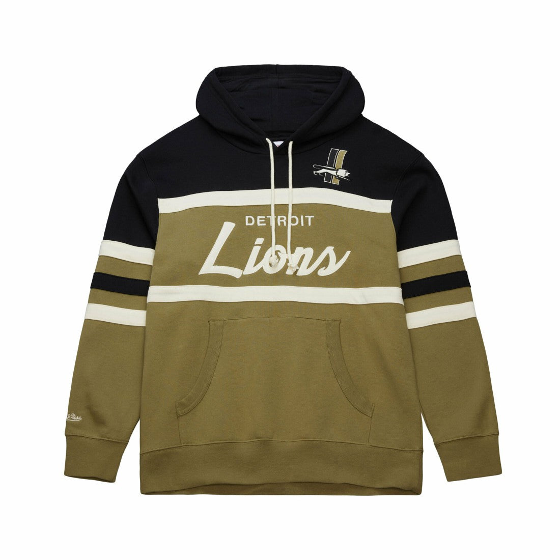 Detroit Lions Vintage Logo Head Coach Hoodie - Olive Hoodies