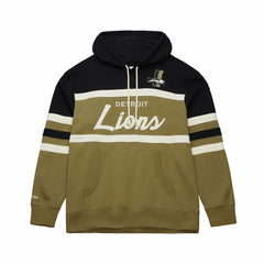 Detroit Lions Vintage Logo Head Coach Hoodie - Olive Hoodies